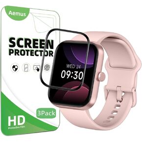 Screen Protector Compatible for Faweio Smart Watch 1.91" (3 Pack) 3D Full PMMA, Compatible for Yoever, TOOBUR IDW20 Smart Watch Protective Film