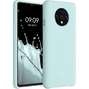 kwmobile Case Compatible with OnePlus 7T Case - TPU Silicone Phone Cover with Soft Finish - Teal Matte