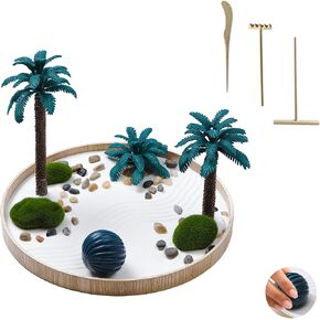 Zen Garden Kit for Office Desk Deco Mini Sand Garden Tray for Physical Therapy Miniature Panda Zen Garden Rake Deco for Adults Wooden Crafted Meditation Sand Tray Gifts in Saudi Arabia