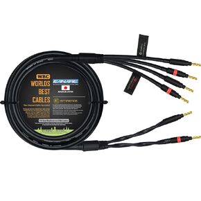 WORLDS BEST CABLES 12 Foot - Canare 4S11 – Audiophile Grade - HiFi Star-Quad Bi-Wire Single Speaker Cable for Center Channel with Eminence Gold Banana Connectors