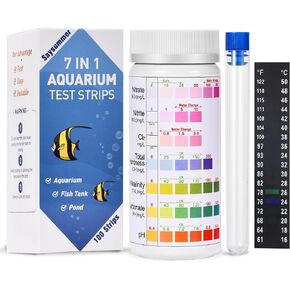 Aquarium Test Strips for Saltwater Tank: 10-in-1 125 Counts Salt Water Aquarium Water Test Kit, Fish Tank Test Strips for Testing Salt Chlorine Copper Nitrate pH and More