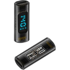 QIANRENON PD140W USB4.0 C Male to Male Digital Display Adapter 40Gbps Type C 4.0 Full Function Charging Monitoring Connector, Real-time Display Charge, Support 8K@60Hz OTG Thunderbolt 3/4, 2Pcs