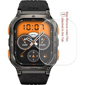 KOSPET Tempered Glass Screen Protector for TANK M3&M3 Ultra Smart Watch, 1.96“ 9H Tempered Glass Film (2 PACK)