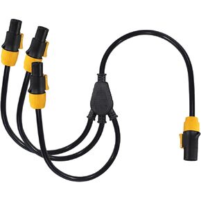 1 to 3 Outlet powerCON Cable - 3FT 14AWG PowerCon True1 Male to 3X Female Extension Y Splitter Cable, Heavy Duty Outdoor 20A Waterproof True Connector for Stage Light/Speaker(SAC3MX - SAC3FX)