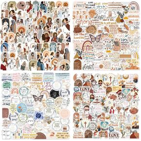 200PCS Inspirational Christian Stickers for Water Bottles, Religious Faith Bible Verses Jesus Stickers for Laptops, Phone Cases, Journaling