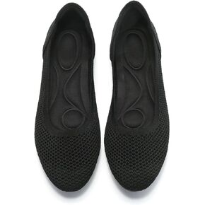 Women's Breathable Classic Knit Flats - Round Toe, Hollowed Out Design, Versatile & Comfortable Casual Shoes