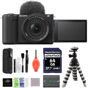 كاميرا Sony ZV-E10 II بدون مرآة مع عدسة 16-50 مم (أبيض) مع بطارية FZ-100 إضافية وبطاقة ذاكرة SDXC سعة 64 جيجابايت وملحقات إضافية | zve10 ثانيا in Saudi Arabia
