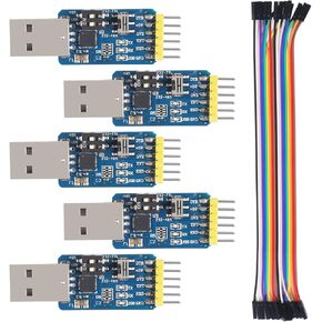 5Pcs CP2102 USB-UART 6 in 1 USB to Serial Port Adapter Converter USB-TTL, USB-RS232, USB-RS485, TTL-RS232, TTL-RS485, RS232-RS485 Serial Adapter 3.3V / 5V Universal Adapter Module
