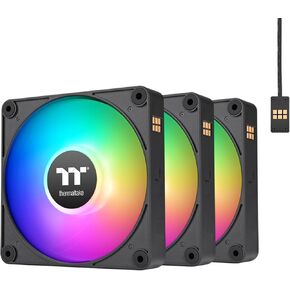 Thermaltake CT120 EX ARGB Reverse PC Cooling Fan (3-Fan Pack), Magnetic Connection, 5V Motherboard Sync, 16.8 Million Colors 9 Addressable LEDs, 120 mm Case/Radiator Fan, CL-F192-PL12SW-A