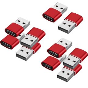 USB A to USB C Adapter 10-Pack, Male USB to USB C Female Connector Converter, USB Type-C OTG for Charging, Data, Home, Office, Car Charger