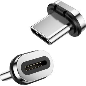 24 Pin Magnetic USB C Tips, 4 Pack Type C Connector USB C Tips Head Compatible USB C Magnetic Adapter and 24Pin Magnetic Cable