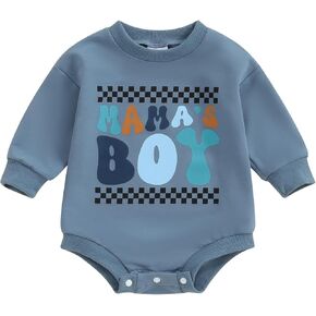 Newborn Baby Boy Girl Outfit Mamas Baby Clothes Sweatshirt Bubble Romper Bodysuit Infant Fall Winter Outfit