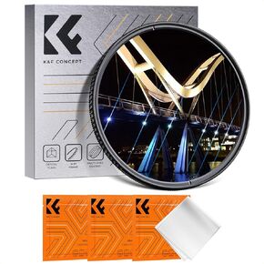 K&F Concept 72mm Blue Streak Lens Filter Rotating Circular Anamorphic Lens-Optical Glass Style Blue Streak Special Effect Filter 2mm Spaced Streaks for Camera Lens (K-Series)