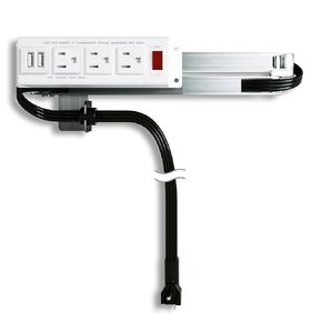 Drawer Outlet Kit with QC18W USB-A Fast Charging Station(2), AC(TR)(15Amp) Outlets(3), (14 AWG) Power Cable for Cabinets