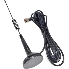TWAYRDIO 13" Magnet Mount CB Antenna with 13ft RG58 Coaxial Cable, 26-28MHz Magnetic CB Antenna PL259 Connector Compatible for Uniden Cobra Midland President 10-11Meters CB Radios