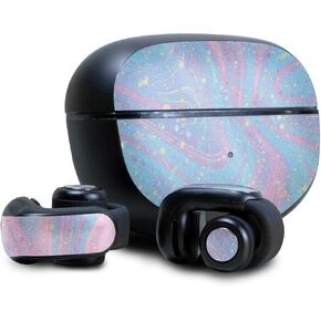 Glossy Glitter Headphone Skin Compatible with Bose Ultra Open Earbuds - Cotton Candy Swirl - Premium Vinyl Protective Wrap Decal Cover - Easy to Apply | Crafted in The USA by MightySkins