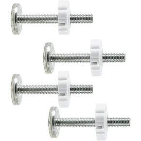 Pressure Mount Baby Gate Threaded Pivot Rod, 4-Pieces Pivot Screw Mounting Bolt Kit for Stair Gate Dog Gate (White)