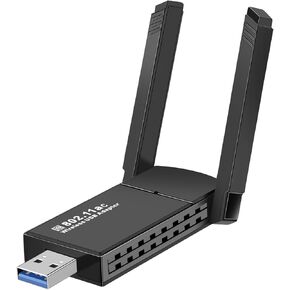 1300Mbps USB WiFi Bluetooth Adapter Free Driver Wireless 802.11n Mini Wireless Wi-Fi Compatible Free Driver USB Network Card for WinXP/7/8/8.1/10/11 Computer (Black)