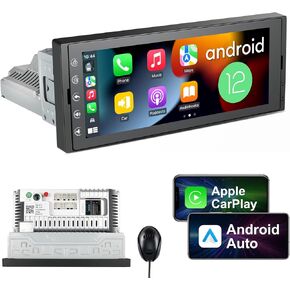 Single Din Touchscreen Radio: 6.9 Inches Single Din Wireless Car Play - Android Auto Radio Touch Screen Car Stereo with Bluetooth, Navigation, EQ, FM, SWC, MIC