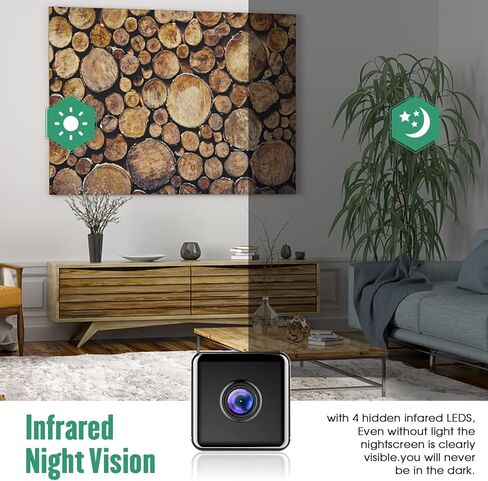 LTJVCALTOQN W10 Hidden spy Camera,1080P WiFi Mini Camera, Indoor Camera,1080P Hidden Camera，Nanny Cam，AI Motion Detection Alerts, Auto Night Vision,Real Time Record Surveillance Camera for Indoor in Kuwait