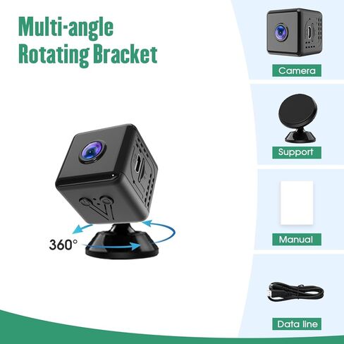 LTJVCALTOQN W10 Hidden spy Camera,1080P WiFi Mini Camera, Indoor Camera,1080P Hidden Camera，Nanny Cam，AI Motion Detection Alerts, Auto Night Vision,Real Time Record Surveillance Camera for Indoor in Kuwait