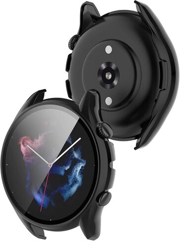 متوافق مع حافظة Amazfit GTR 3 Pro/GTR 3، غطاء حافظة واقي شاشة نحيف من البولي كربونات [إطار معدني مطلي] [تغطية كاملة ثلاثية الأبعاد] مع واقي شاشة من الزجاج المقسى لساعة GTR 3 Pro/GTR 3 (5 عبوات) in Kuwait