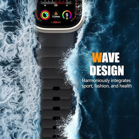 Sport Band Compatible with Apple Watch 49mm 45mm 44mm 42mm for Men Women, Soft Silicone Breathable Wristband Replacement Strap for iWatch Ultra 2 SE Series 9 8 7 6 5 4 3 2 1 in Saudi Arabia