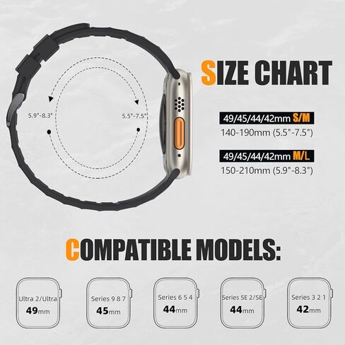 Sport Band Compatible with Apple Watch 49mm 45mm 44mm 42mm for Men Women, Soft Silicone Breathable Wristband Replacement Strap for iWatch Ultra 2 SE Series 9 8 7 6 5 4 3 2 1 in Saudi Arabia
