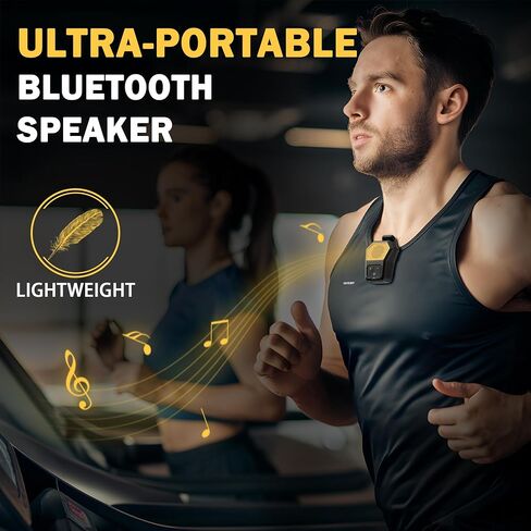 Wearable Bluetooth Speaker,Clip-on Wireless Portable Mini Water-Resistant Speaker,Built-in Mics for Hands-Free Music and Calls, Small Bluetooth Speakers,Up to 12H Battery Life in Saudi Arabia