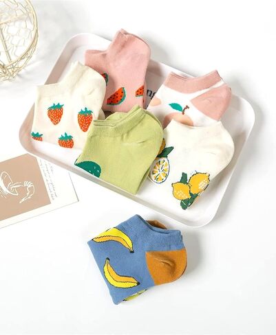 Quaaou Womens Ankle Low Cut Casual Socks Soft Cozy Multiple Color Cotton Patterned Socks, Size 5-9, 10/12 Pairs in Saudi Arabia
