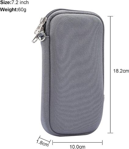 جراب محفظة بسحاب للهاتف الخلوي من النيوبرين المقاوم للماء لهاتف LG Stylo 6 V60 ThinQ LG Velvet 5G Moto G Stylus 2022 Moto G22 G Power 2022 Moto G Pure 2021 TCL 20 SE 20L 20 5G (أسود) in Saudi Arabia