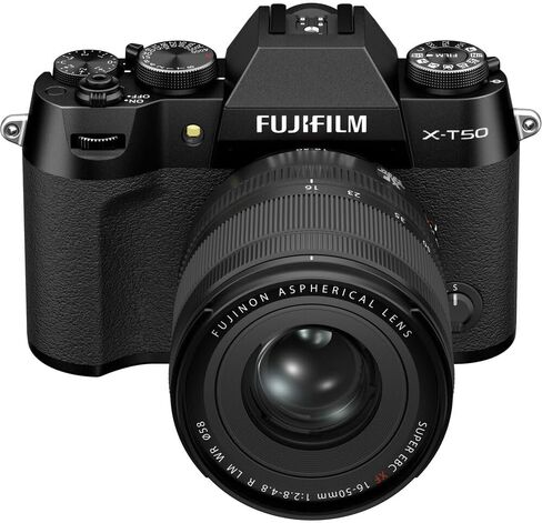 كاميرا Fujifilm X-T50 بدون مرآة مع عدسة XF مقاس 16-50 مم (أسود) مع فلتر حماية 58 مم وبطارية إضافية وشاحن وملحقات متقدمة | فوجي xt50 in Kuwait
