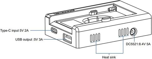 Kastar NP-F Battery Adapter Plate W/LED Indicators, Input Type-C 5V 2A, 8.4V 5A 5.5x2.1mm, Output 12V 2A 5.5x2.5mm, 16.8V 2A Dtap, 5V 3A USB for NP-F Series Battery, DSLR & Mirrorless Camera (1-Pack) in Saudi Arabia
