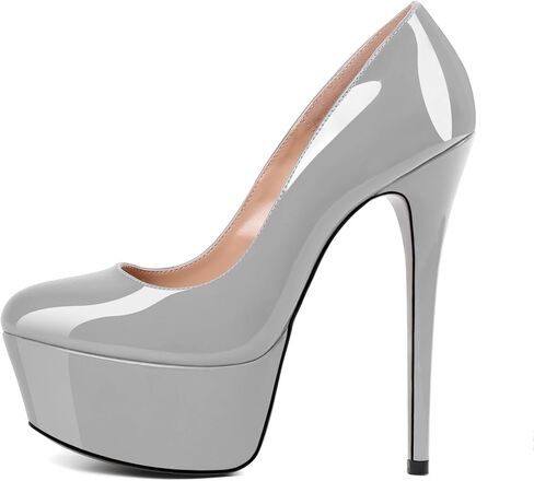 Eldof Womens High Heel Platform Pumps Round Toe Sky High Stilettoes 6" Party Dress Platform in Saudi Arabia