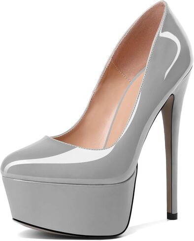 Eldof Womens High Heel Platform Pumps Round Toe Sky High Stilettoes 6" Party Dress Platform in Saudi Arabia