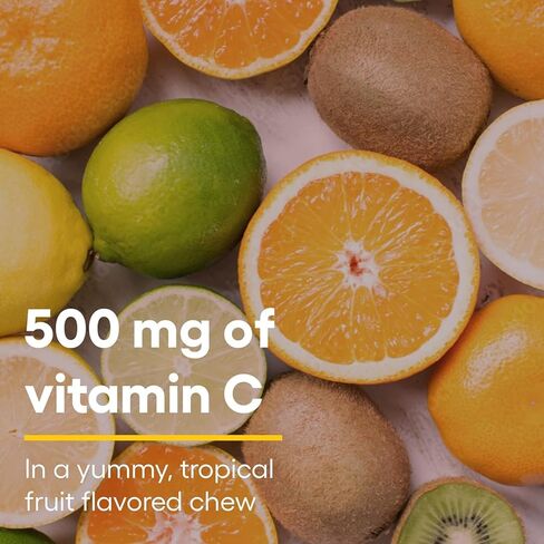 Natural Factors، فيتامين C قابل للمضغ للأطفال 500 ملغ، يدعم صحة المناعة والعظام والأسنان واللثة، الخوخ والباشن فروت والمانجو، 270 قطعة in Saudi Arabia