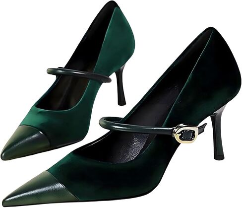 baobeijiadao Womens Pointed Toe Heeled Pumps Slip On Stiletto Heels Single-Strap Wedding Evening Dressy Shoes in Saudi Arabia
