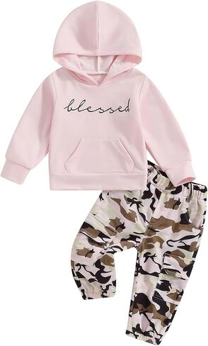 Toddler Baby Girls Boy Clothes Letter Printed 12 18M 2 3 4 5T Outfits Fall Winter Sweater Long Sleeve Hoodie Pants in Kuwait
