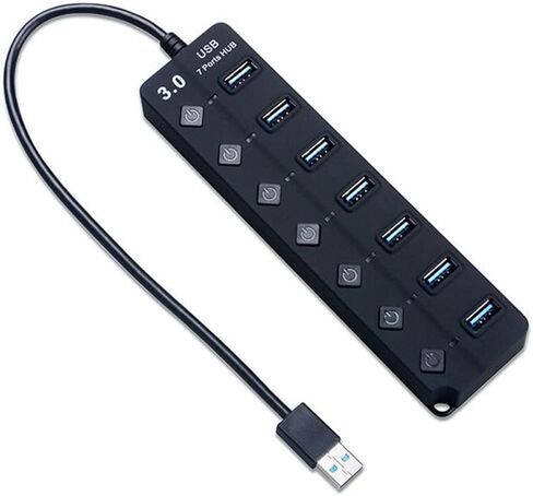 محور axGear 7 منافذ USB 3.0 بسرعة 5 جيجابت في الثانية مع 7 مفاتيح فردية ومؤشر LED in Kuwait