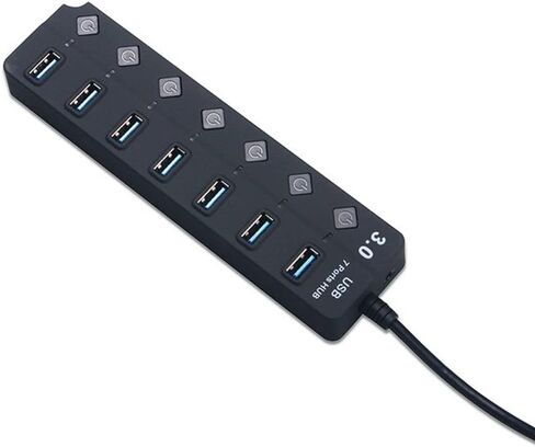 محور axGear 7 منافذ USB 3.0 بسرعة 5 جيجابت في الثانية مع 7 مفاتيح فردية ومؤشر LED in Kuwait