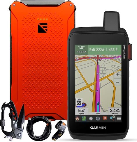 Garmin Montana 760i Rugged GPS Touchscreen Navigator, Dark Energy Poseidon Pro Charger, Black in Kuwait