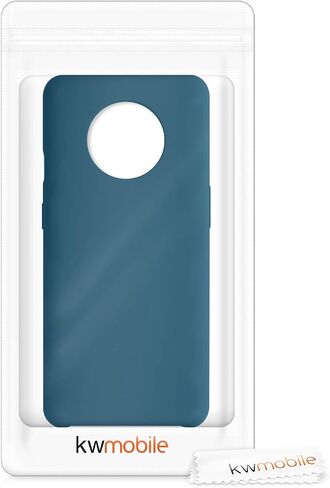 حافظة kwmobile متوافقة مع حافظة OnePlus 7T - غطاء هاتف من السيليكون TPU مع لمسة نهائية ناعمة - أزرق مخضر غير لامع in Saudi Arabia
