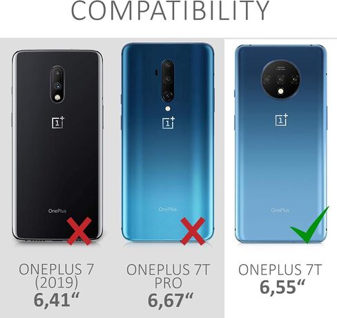 kwmobile Case Compatible with OnePlus 7T Case - TPU Silicone Phone Cover with Soft Finish - Gray Green in Saudi Arabia