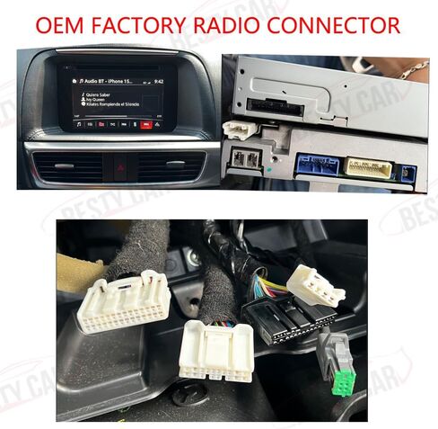 16pin راديو ستيريو بالسيارة الطاقة التحديثية الأسلاك تسخير Adatper يناسب لمازدا 3 أتينزا CX-4 Axela CX-5 مع مكبر للصوت in Saudi Arabia