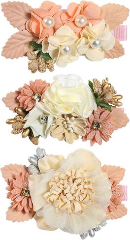 3 Pieces Flower Hair Clip Girls Hair Bows Fabric Bows Alligator Clips Hair Accessories for Little Girls Toddlers Kids and Teens in Saudi Arabia