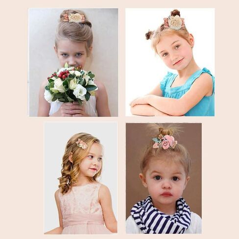 3 Pieces Flower Hair Clip Girls Hair Bows Fabric Bows Alligator Clips Hair Accessories for Little Girls Toddlers Kids and Teens in Saudi Arabia