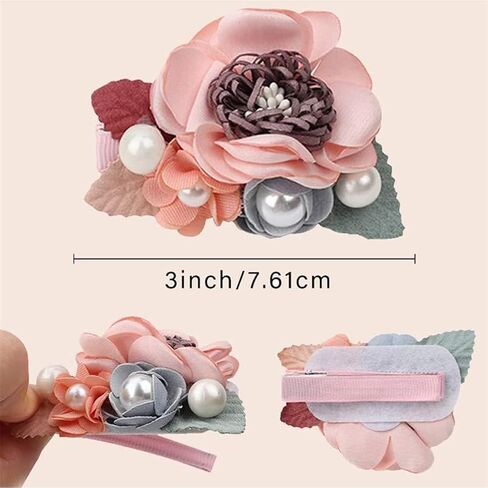 3 Pieces Flower Hair Clip Girls Hair Bows Fabric Bows Alligator Clips Hair Accessories for Little Girls Toddlers Kids and Teens in Saudi Arabia