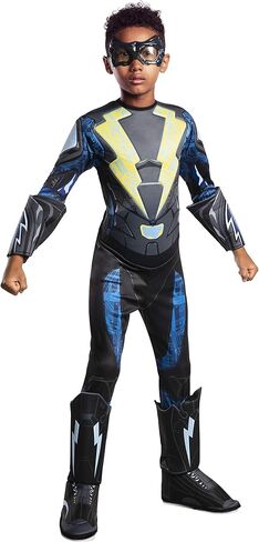 Rubie's Black Lightning Child's Deluxe Black Lightning Costume, Medium in Saudi Arabia