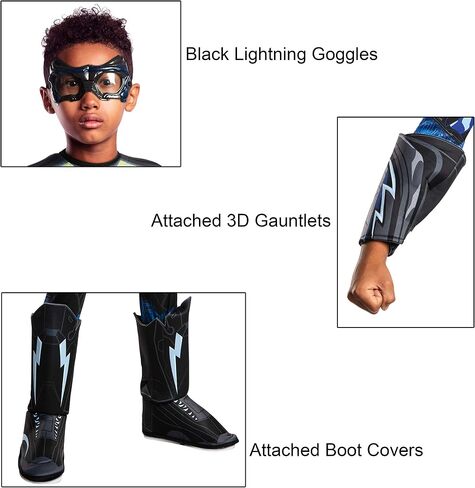 Rubie's Black Lightning Child's Deluxe Black Lightning Costume, Medium in Saudi Arabia