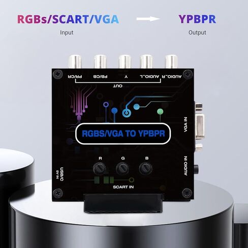 محول مكونات RGBS VGA SCART إلى YPBPR، 480i 480p 576i 576p 720p 1080i محول تحويل ترميز الفيديو، محول فيديو فرق اللون لـ Genesis، لـ Dreamcast، لـ N64 in Saudi Arabia
